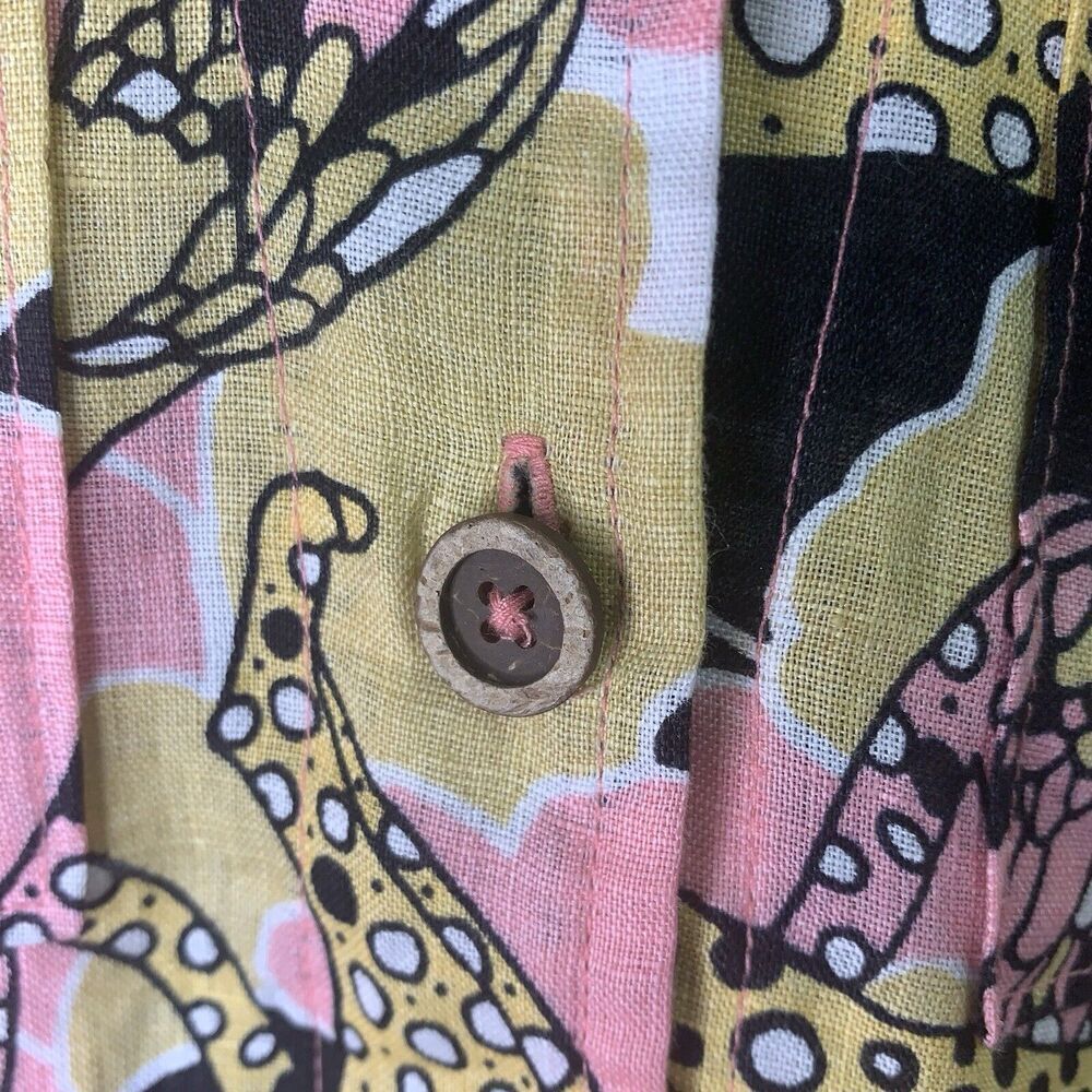 Anthropologie Maeve Printed Buttondown Surf Shirt Novelty Women XS NWOT Ink Dots - Picture 8 of 16